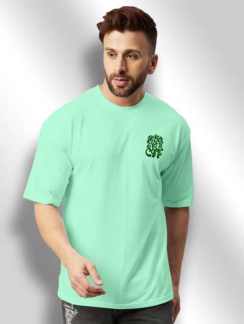 green printed round neck t-shirt - 20368671 -  Standard Image - 0