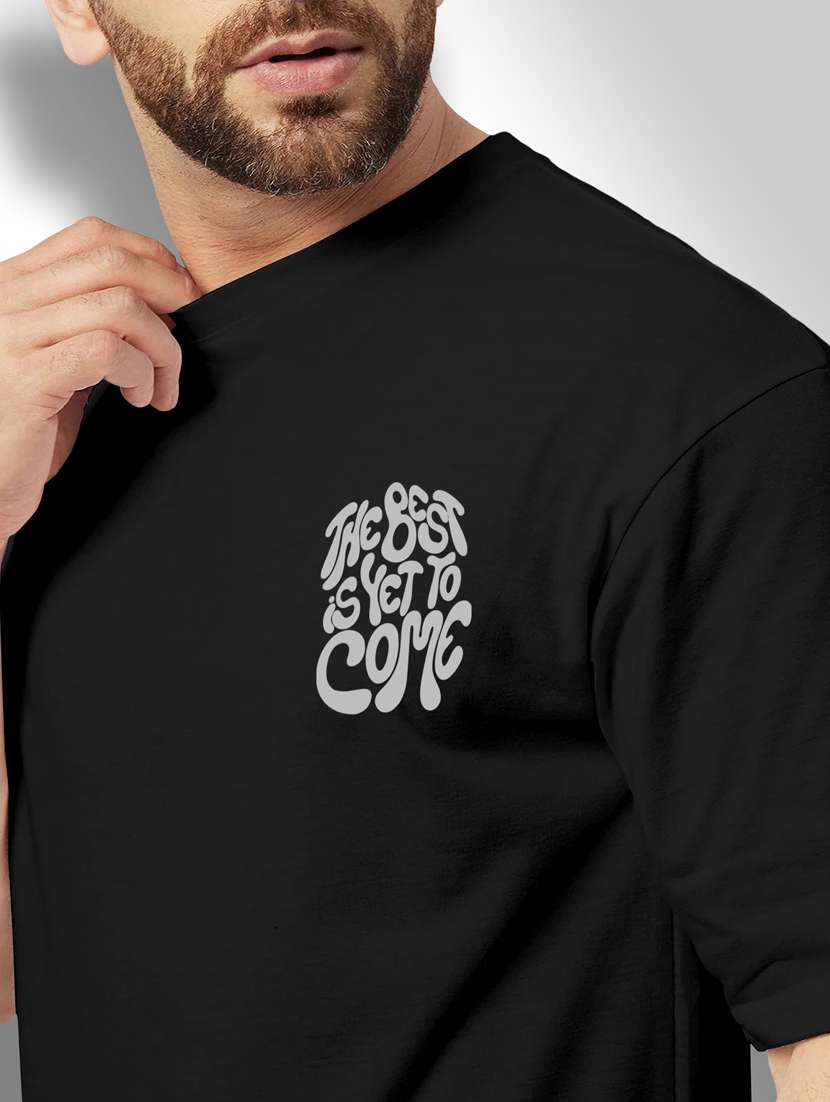 black printed round neck t-shirt - 20368673 -  Standard Image - 3
