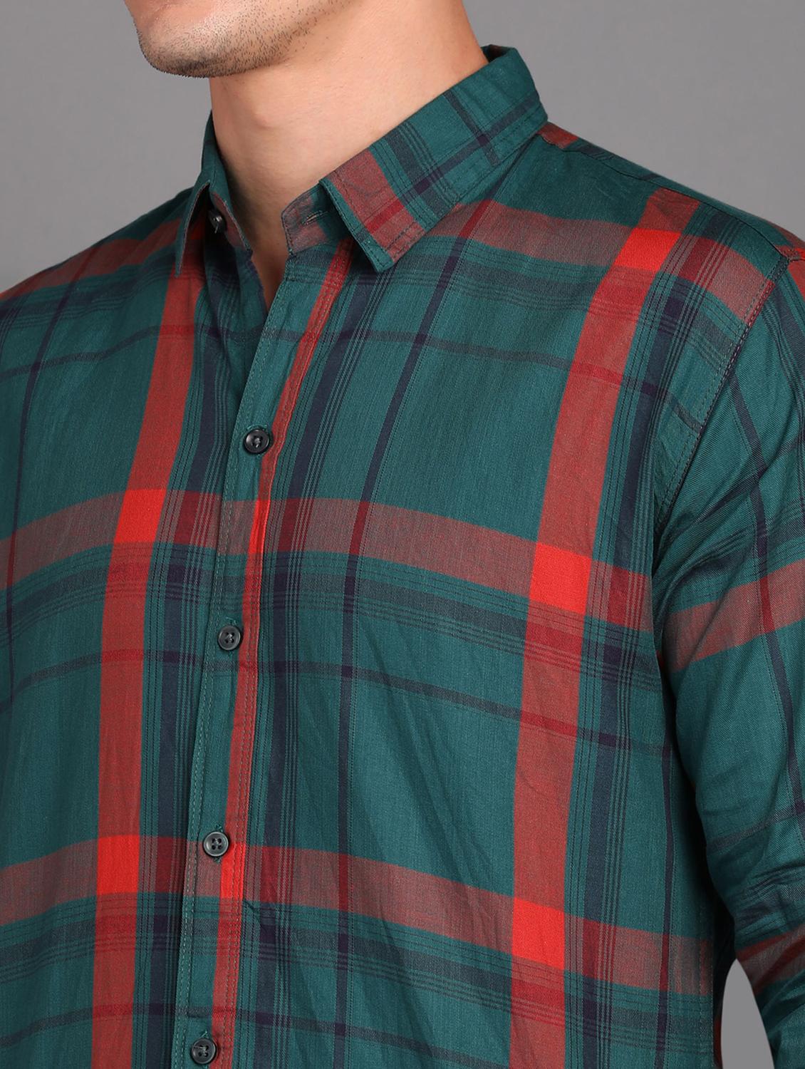 green cotton casual shirt - 20368738 - Standard Image - 3