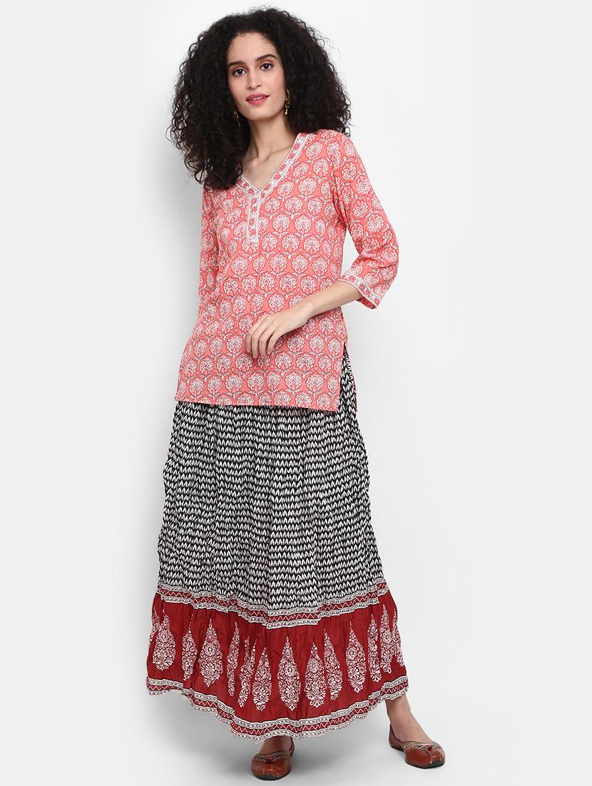 black flared long skirt - 20368830 - Standard Image - 3
