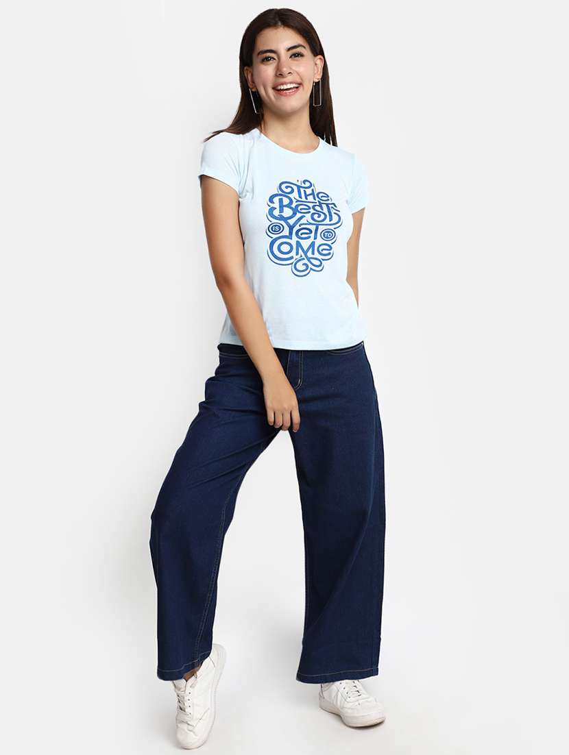 women's front print round neck t-shirt - 20369460 -  Standard Image - 3