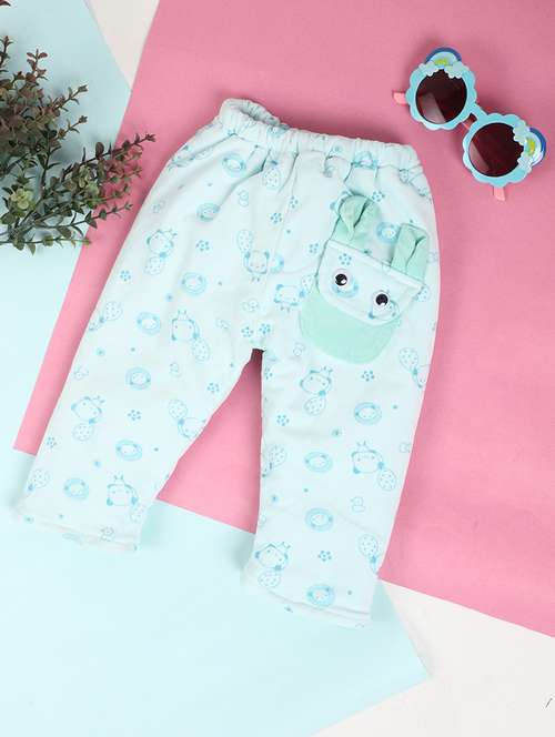 boys green printed casual trousers - 20369480 -  Standard Image - 0