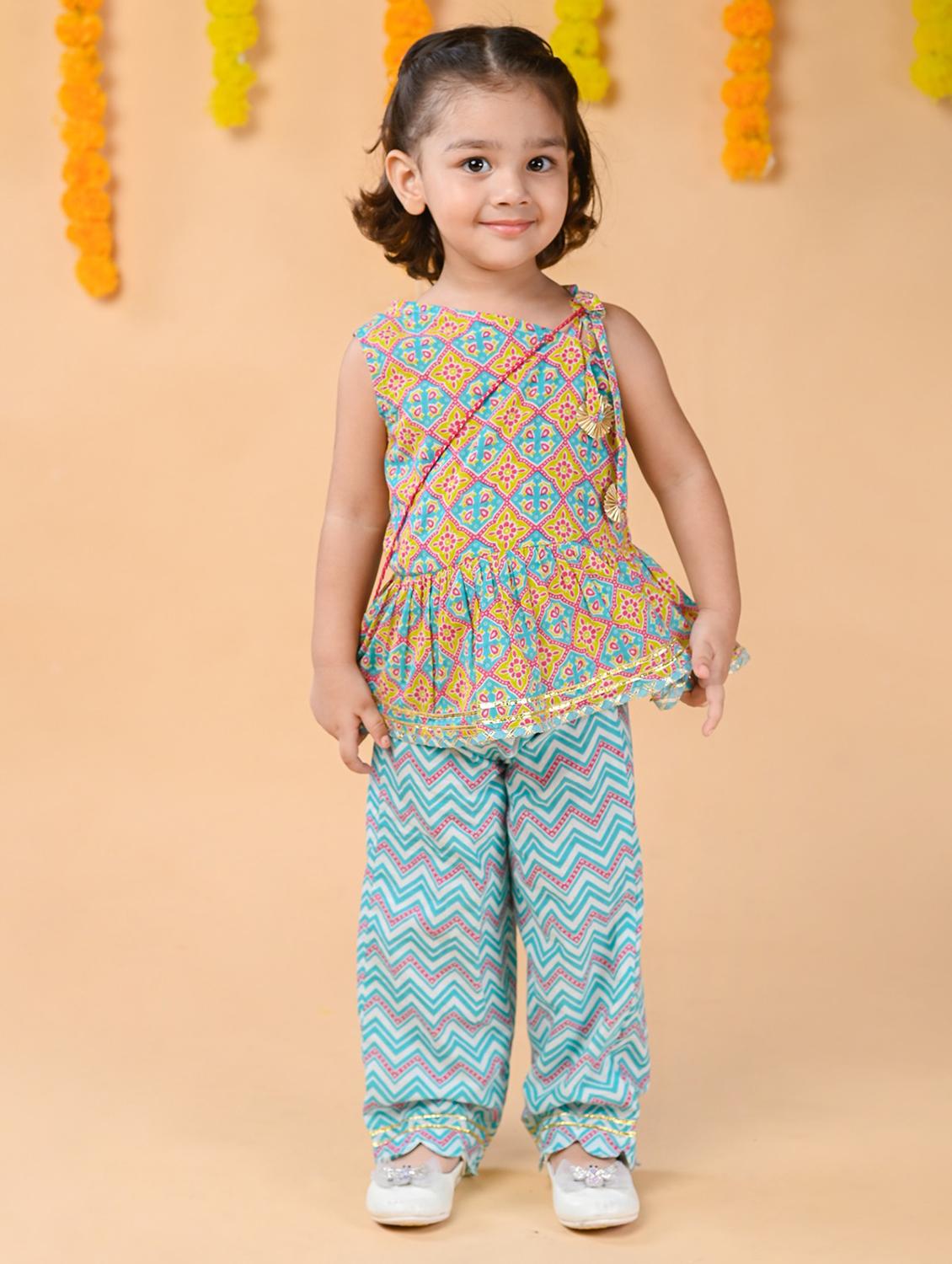 multi color printed kurta palazzo set - 20369523 - Zoom Image - 0