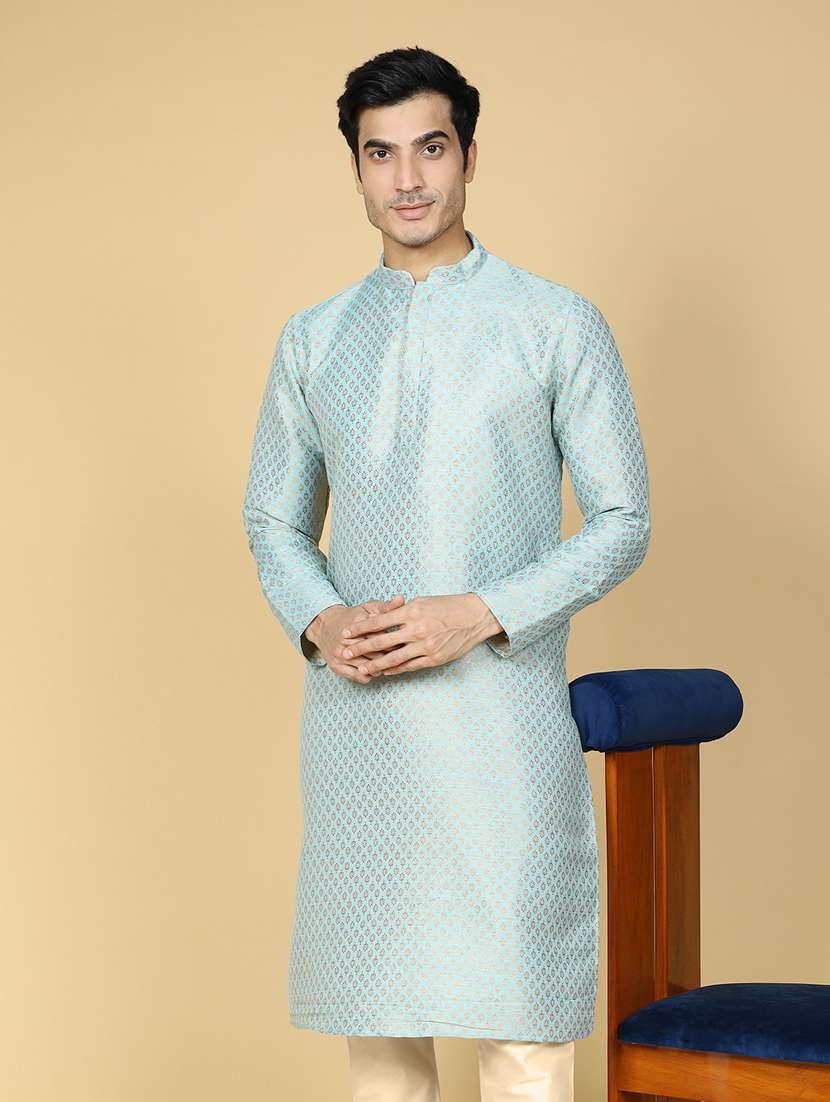 men jacquard long kurta - 20372756 - Zoom Image - 0