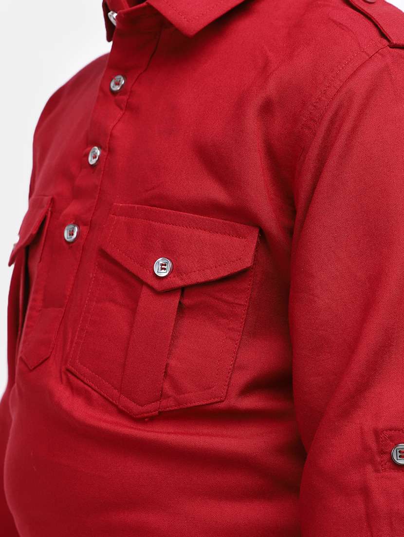 boys solid cotton kurta pyjama  - 20372818 -  Standard Image - 3