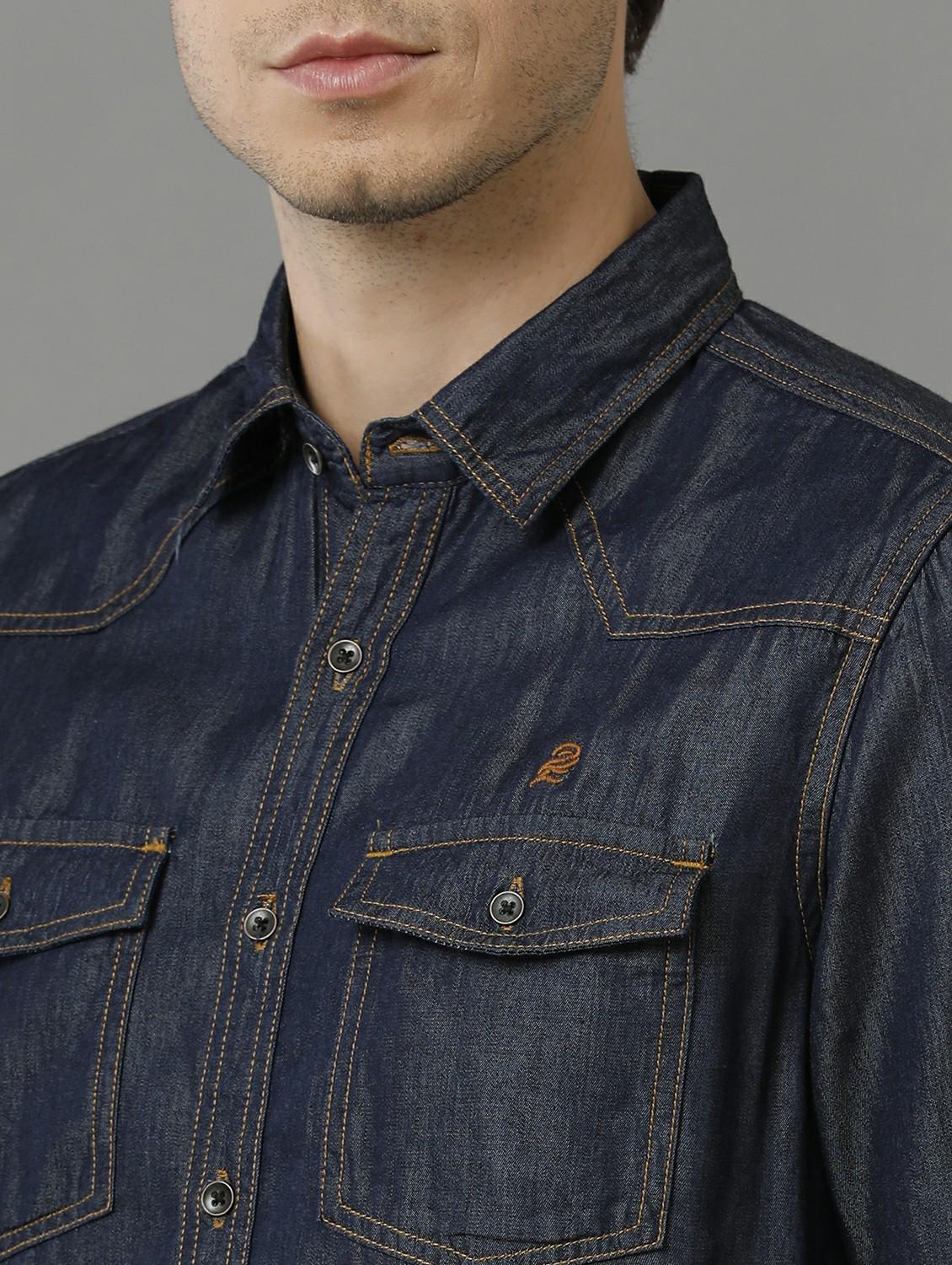 indigo cotton casual shirt - 20374702 - Standard Image - 5