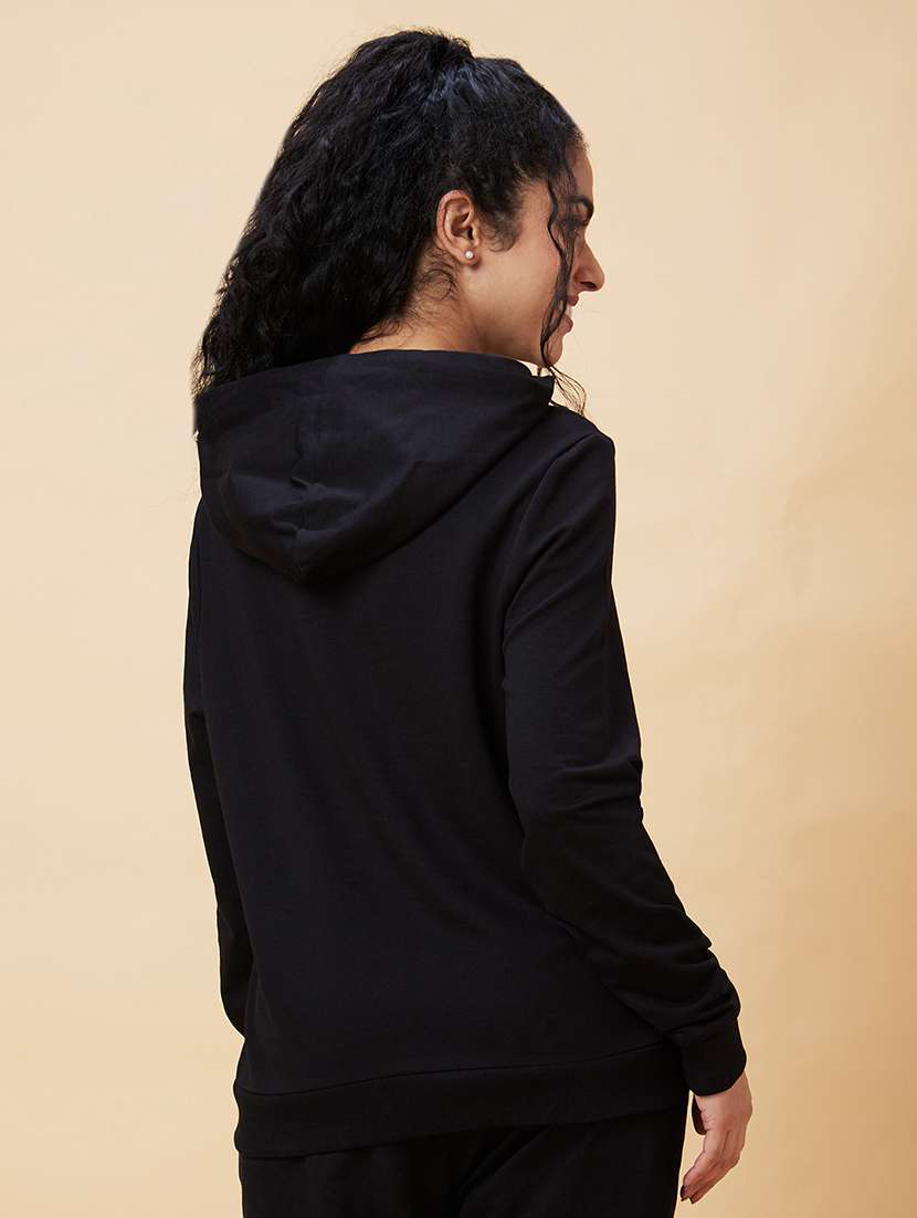 women black cotton front print sweatshirt - 20375062 -  Standard Image - 3