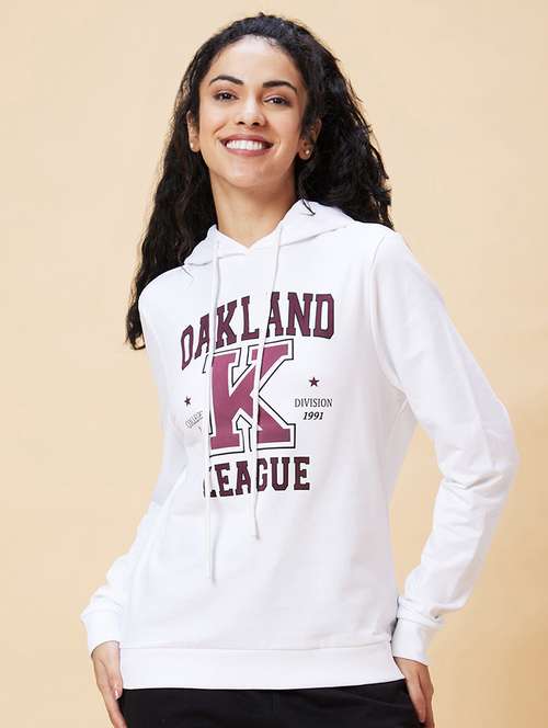 women white cotton front print sweatshirt - 20375063 -  Standard Image - 0