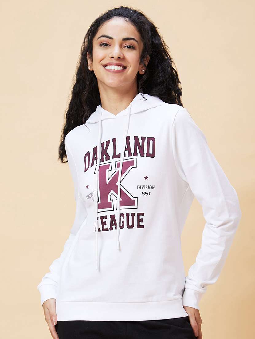 women white cotton front print sweatshirt - 20375063 -  Zoom Image - 0