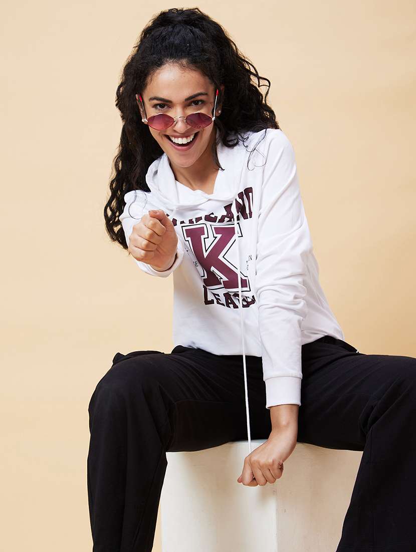 women white cotton front print sweatshirt - 20375063 -  Standard Image - 5