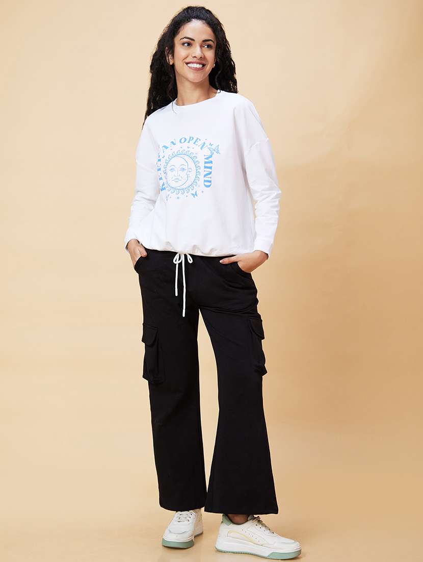women white cotton front print sweatshirt - 20375066 - Standard Image - 3