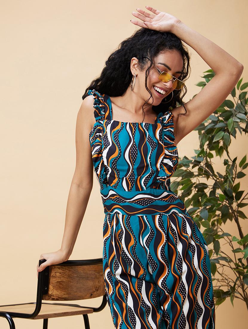 multicolored printed full leg jumpsuit - 20375088 - Standard Image - 5