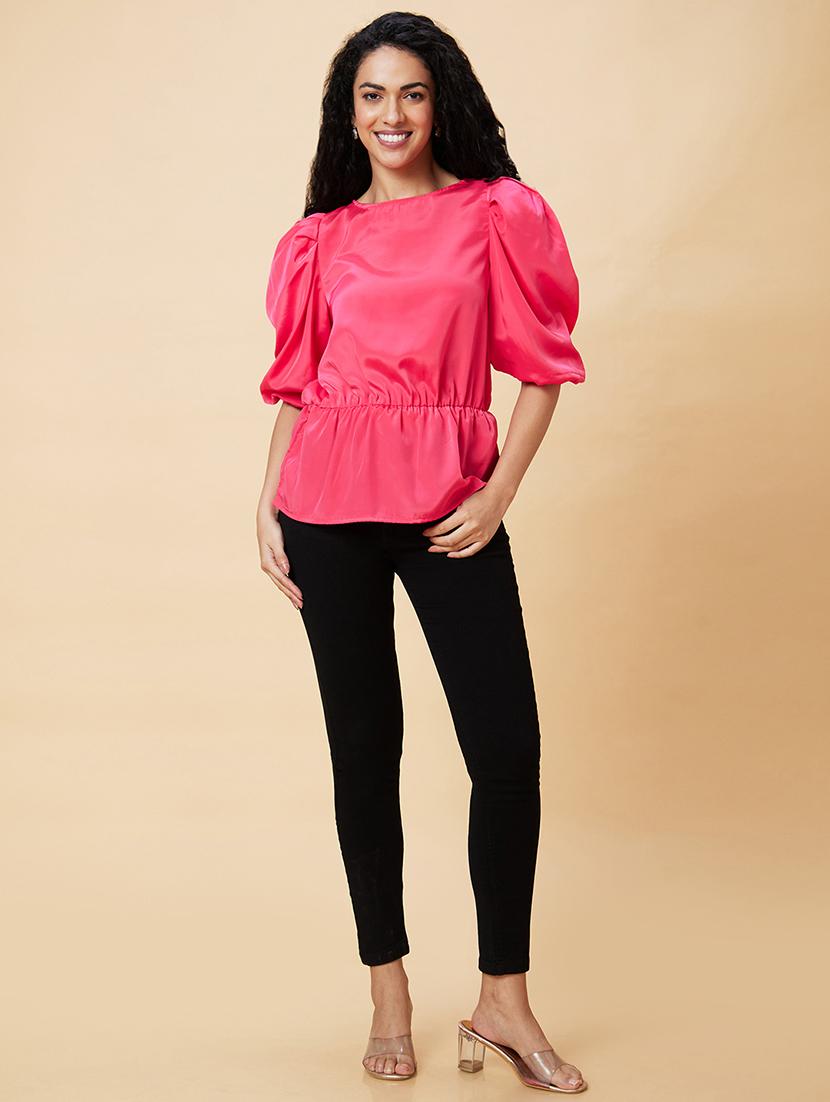 pink solid regular top - 20375105 - Standard Image - 5