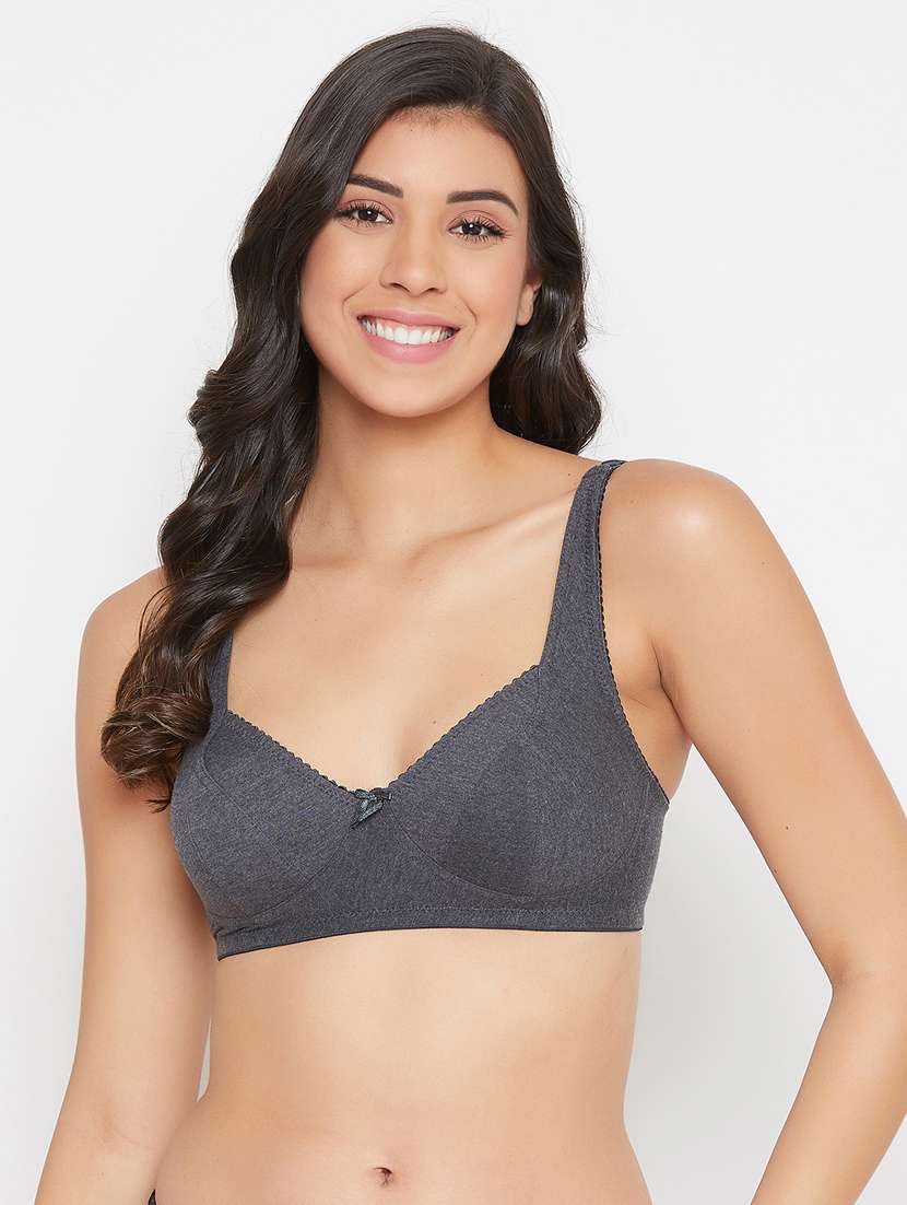 grey cotton regular bra