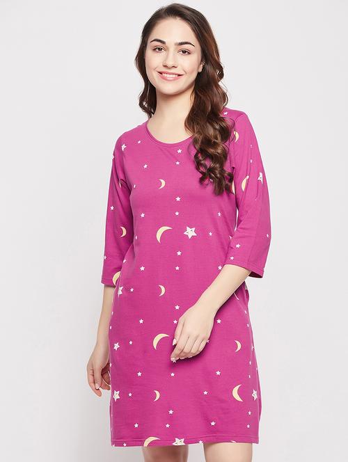 women round neck printed sleepshirt  - 20375818 -  Standard Image - 0