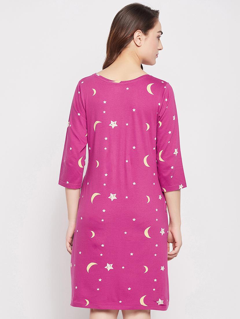 women round neck printed sleepshirt - 20375818 - Standard Image - 3