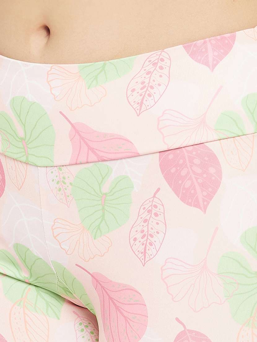 pink tropical prints cycling shorts - 20375871 -  Standard Image - 5