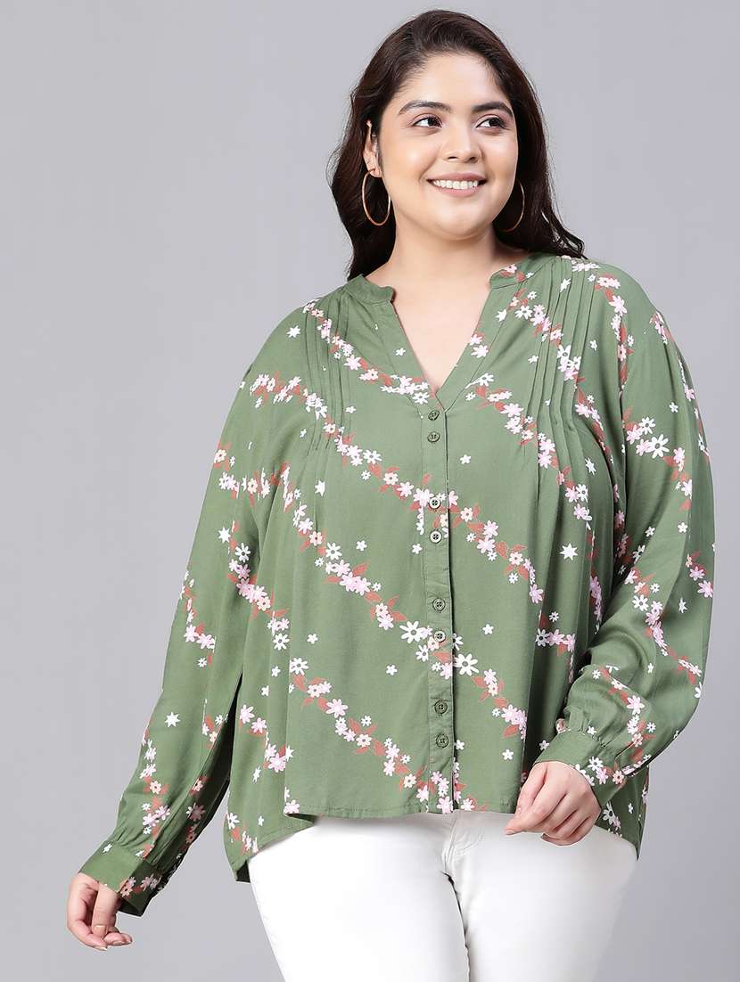women multi color printed viscose blouson top - 20376638 -  Zoom Image - 0