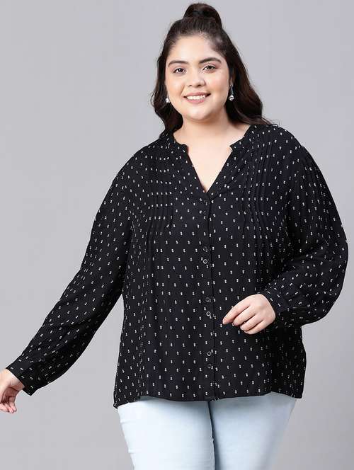 women black viscose blouson top - 20376639 -  Standard Image - 0