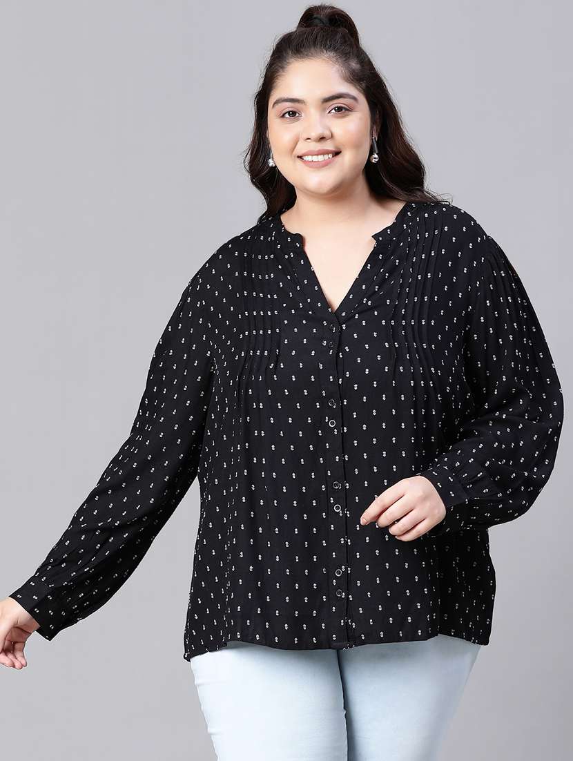 women black viscose blouson top - 20376639 -  Zoom Image - 0