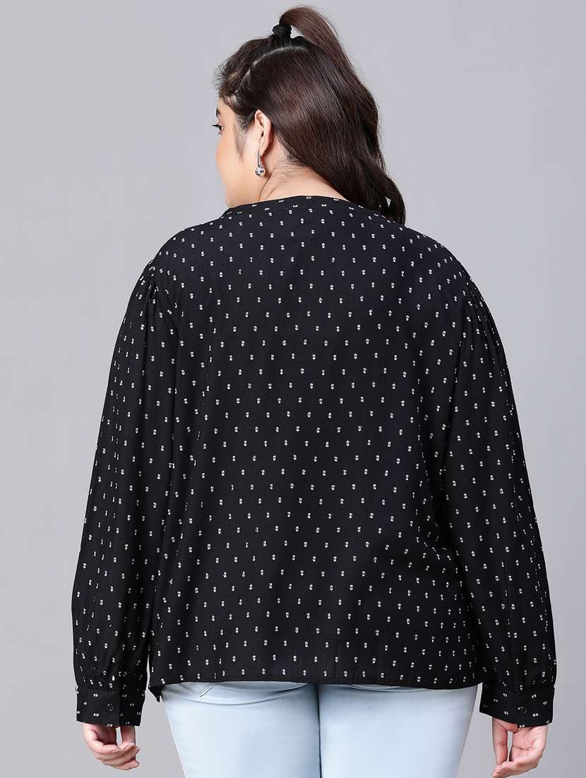 women black viscose blouson top - 20376639 - Standard Image - 3