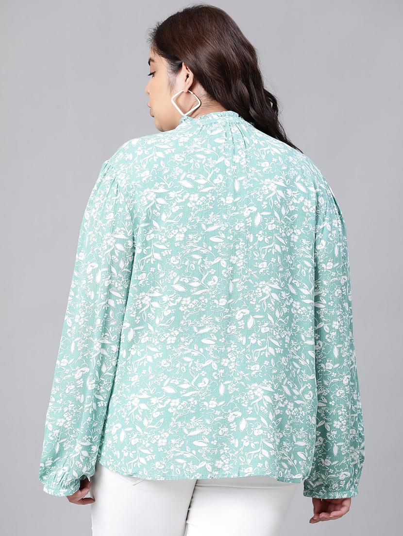 green floral printed regular top - 20376644 - Standard Image - 3