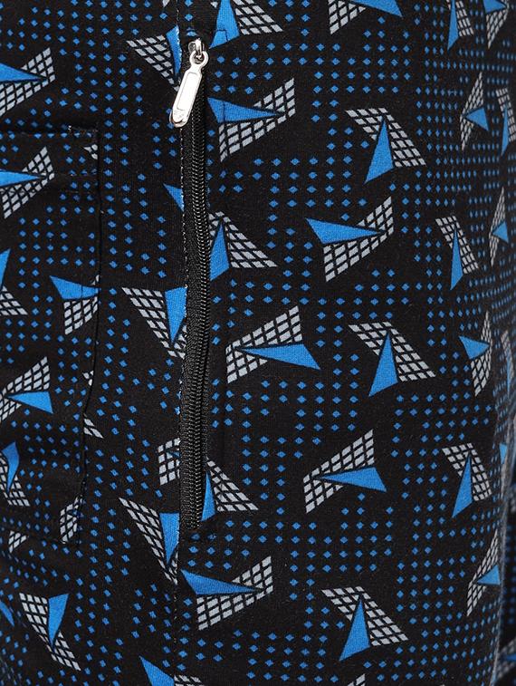 men navy blue printed regular fit shorts - 20376755 - Standard Image - 3