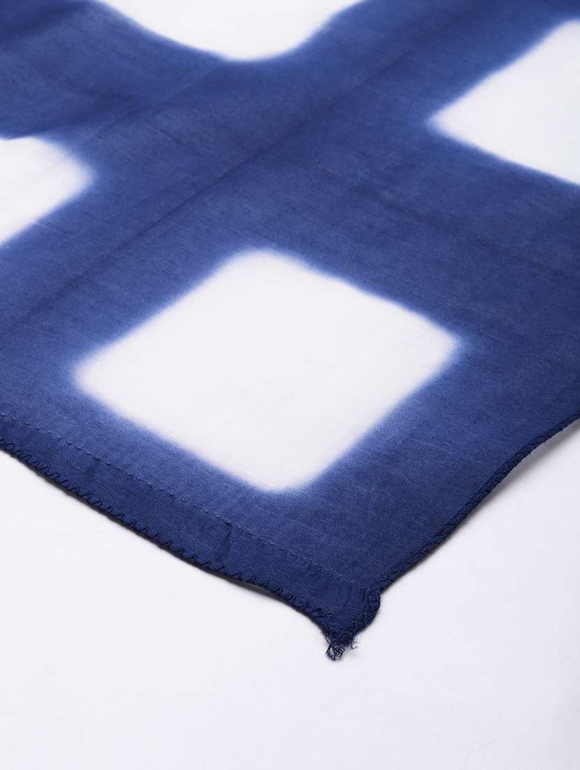 handwoven chanderi silk blue and white shibori dyed scarf - 20376861 -  Standard Image - 3