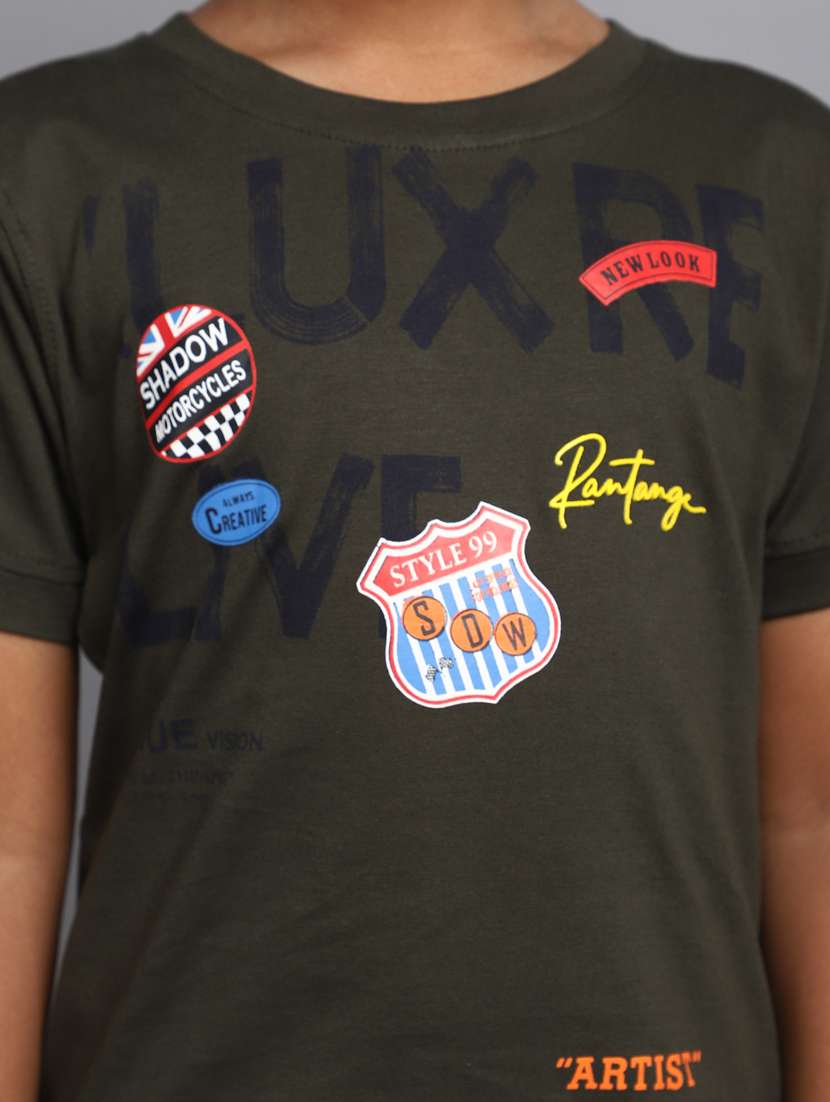 boys round neck graphic printed shorts set - 20376925 -  Standard Image - 5