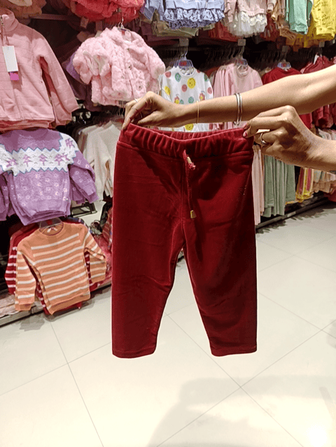red cotton blend track pant trouser - 20377354 - Zoom Image - 0