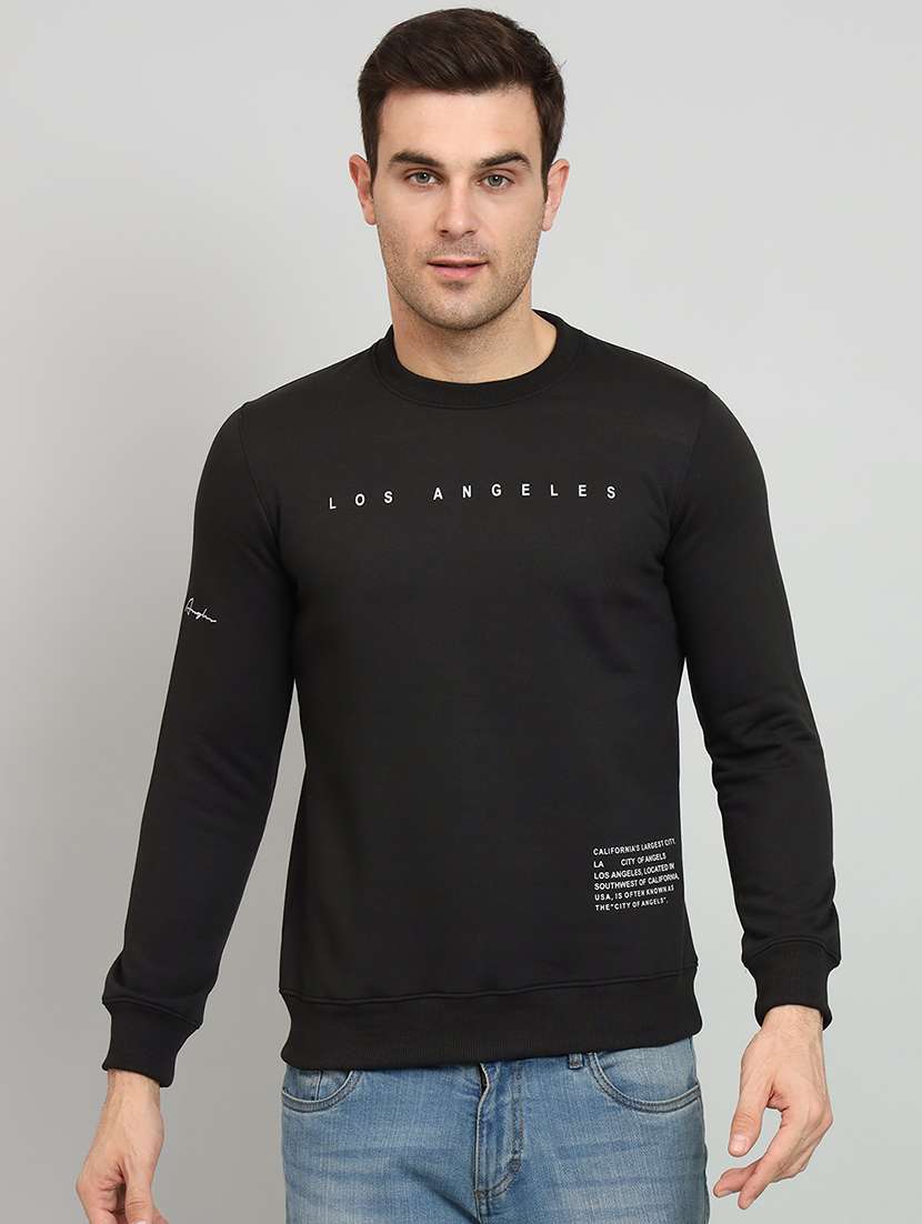 men typography print sweatshirt