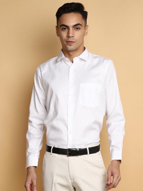 white cotton formal shirt - 20379895 - Standard Image - 0