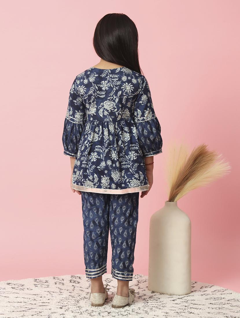 floral printed kurta pant with gotta work - 20381535 - Standard Image - 3