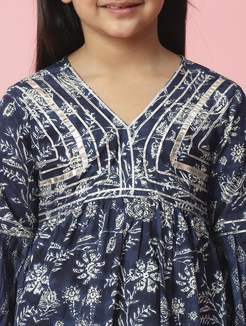 floral printed kurta pant with gotta work - 20381535 - Standard Image - 5
