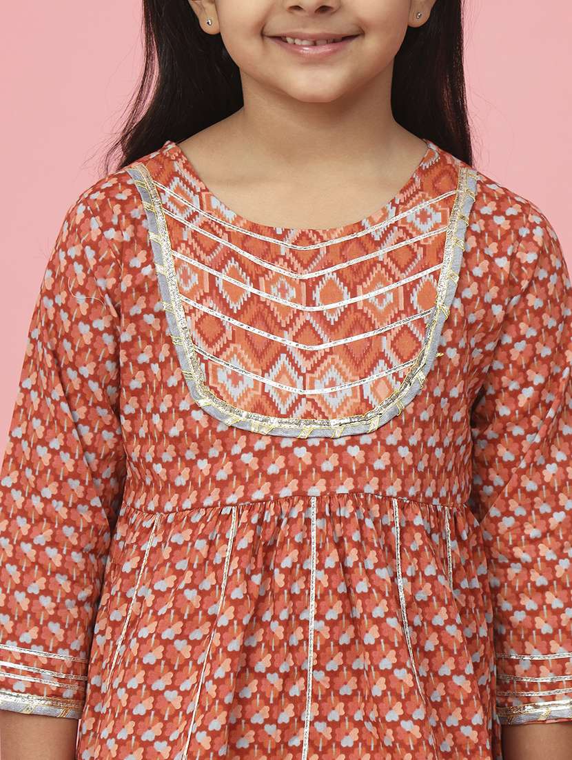 orange printed kurta sharara set - 20381544 -  Standard Image - 5