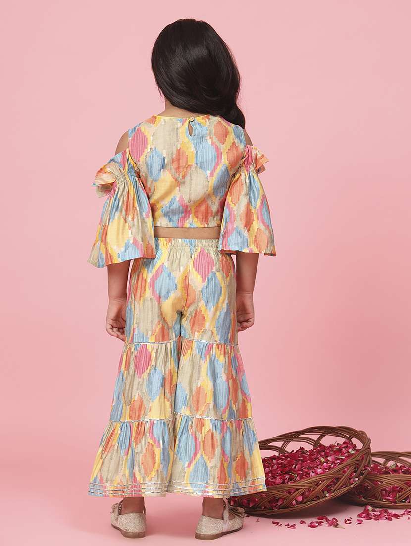 multi colored printed kurta sharara set - 20381551 -  Standard Image - 3