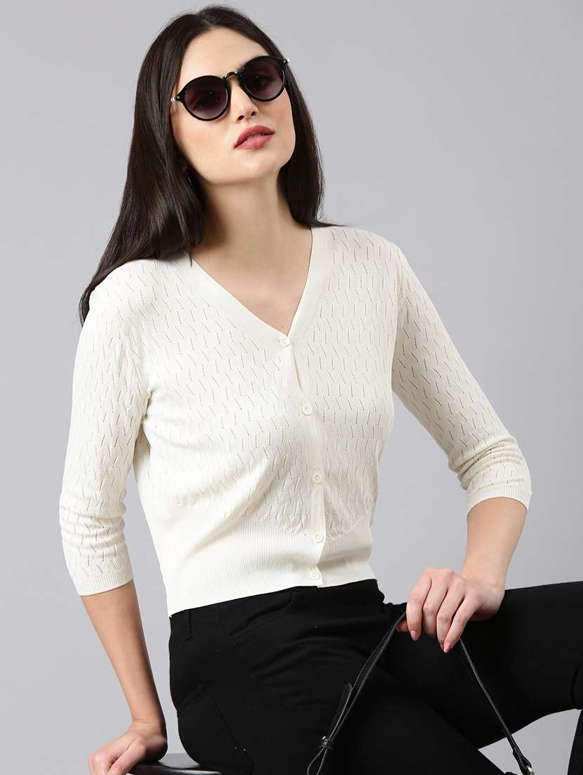 women beige acrylic regular pullover - 20381710 -  Standard Image - 3