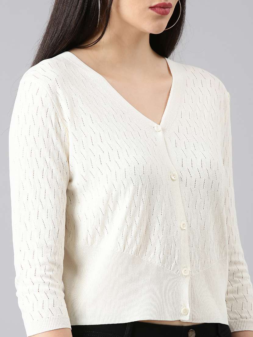 women beige acrylic regular pullover - 20381710 -  Standard Image - 5