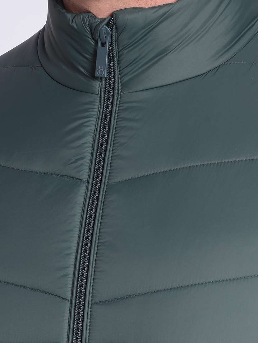 men charcoal colored sleeveless polyester casual jacket - 20381765 - Standard Image - 5