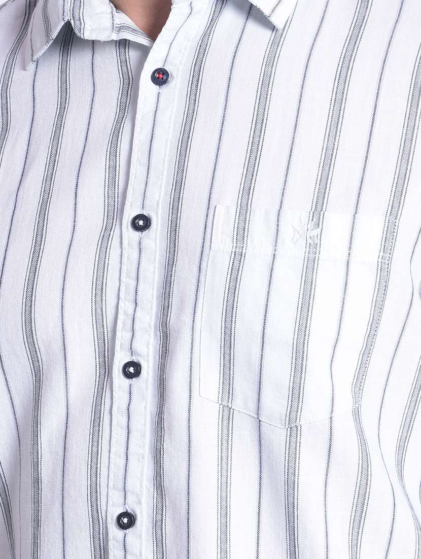men white striped cotton casual shirt - 20381772 -  Standard Image - 5