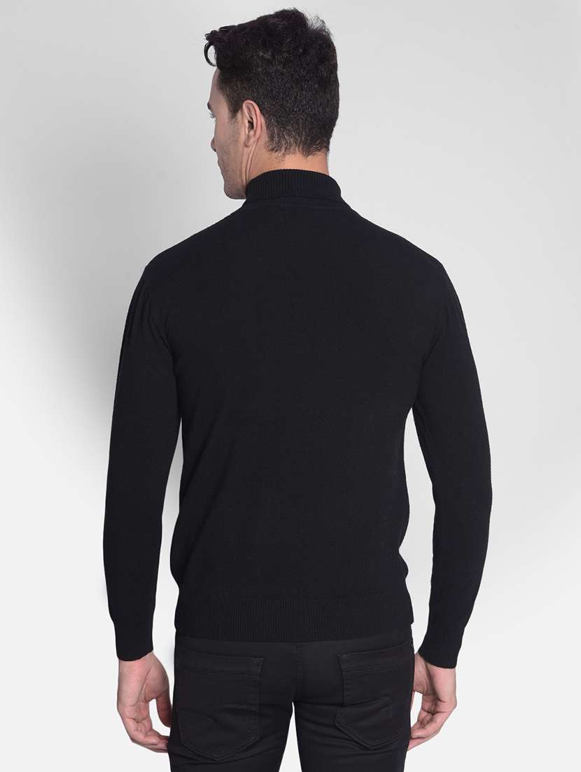 men black turtle neck viscose pullover - 20381803 -  Standard Image - 3