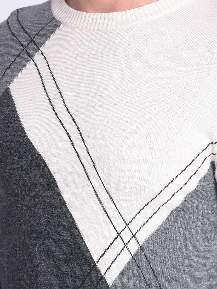 men multi color self design acrylic pullover - 20381804 -  Standard Image - 5