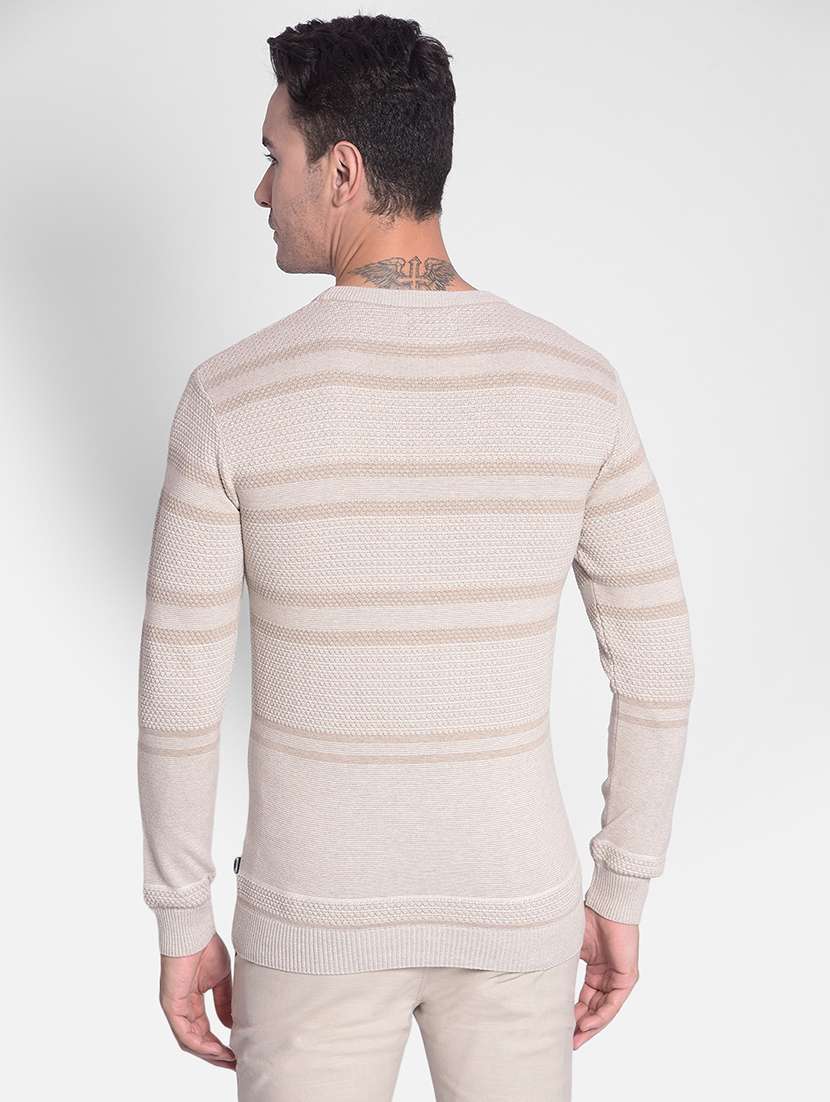 men beige cotton pullover - 20381805 -  Standard Image - 3