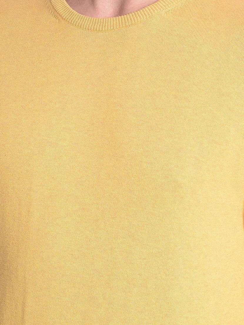men mustard cotton pullover - 20381810 -  Standard Image - 5