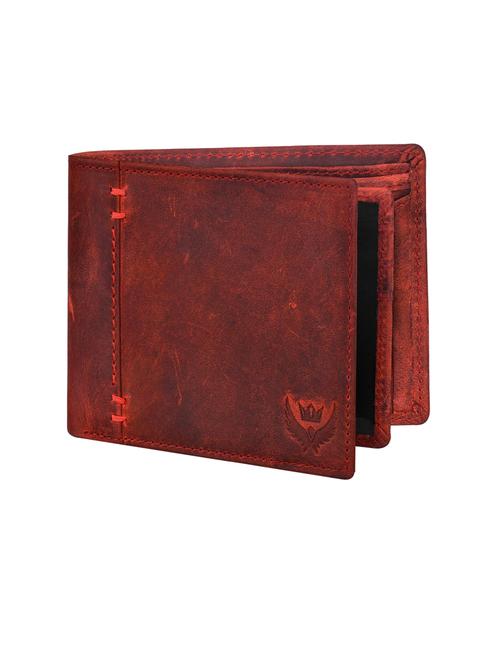 maroon genuine leather wallet - 20381888 - Standard Image - 0