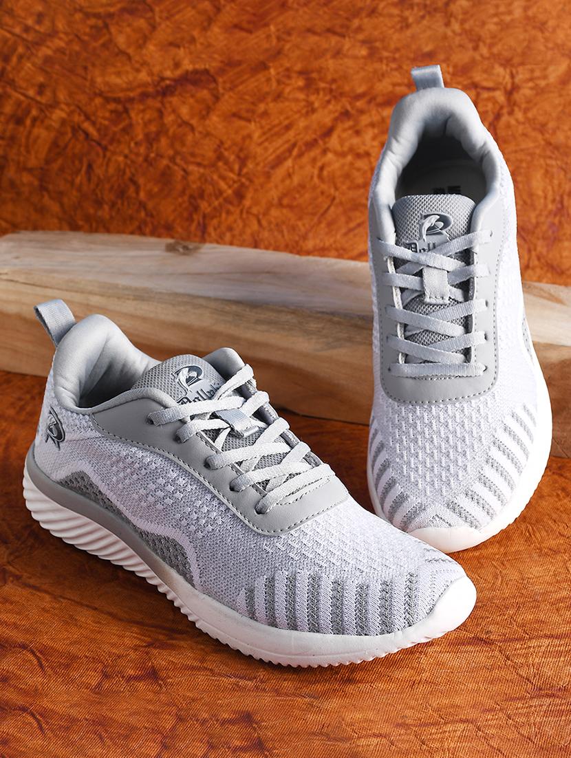 grey flyknit laceup sports shoes - 20381973 -  Zoom Image - 0