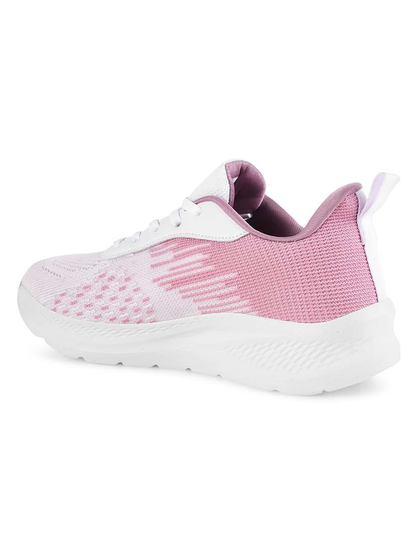pink flyknit laceup sports shoes - 20381978 -  Standard Image - 3