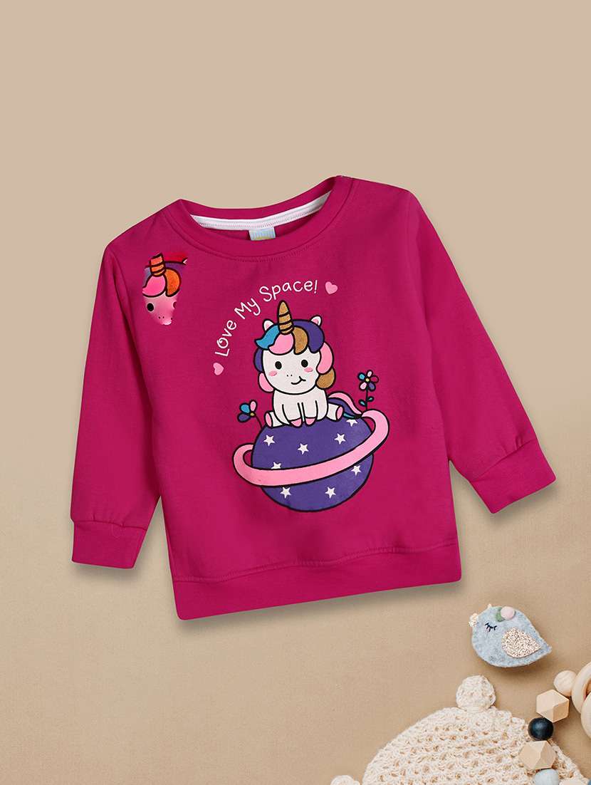 pink acrylic chest print sweatshirt