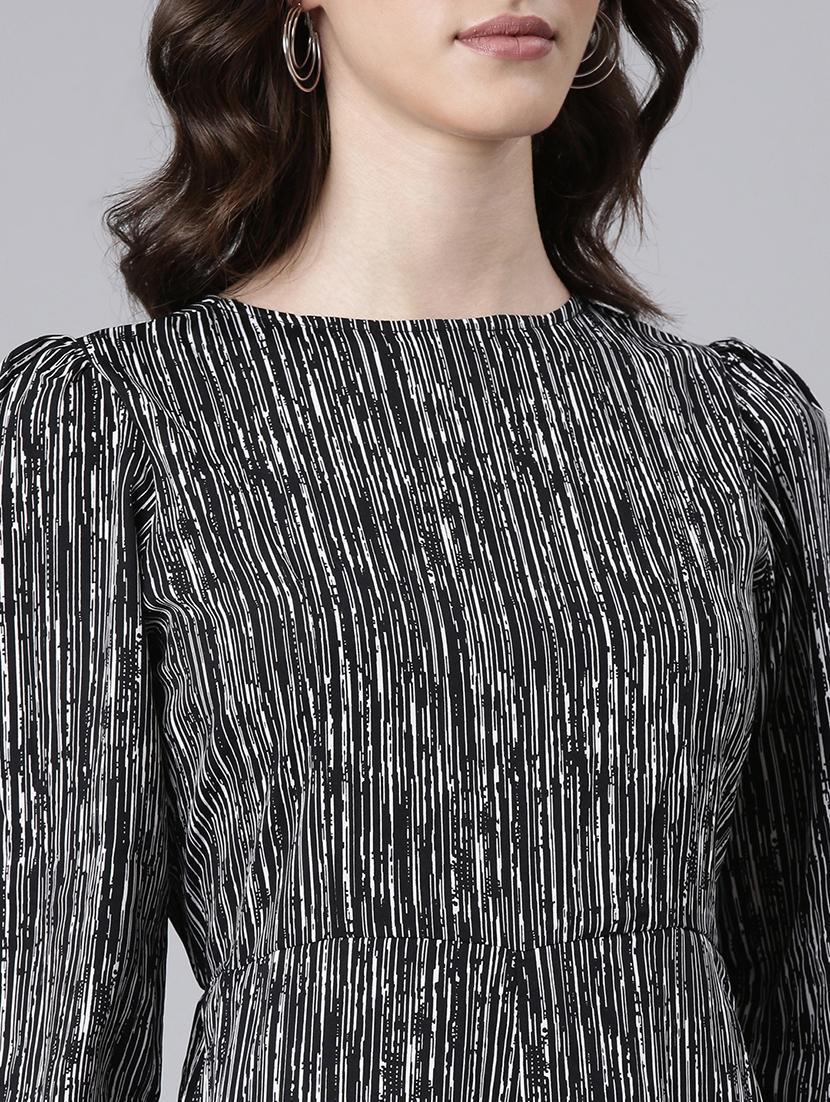 black abstract print full leg jumpsuit - 20382734 - Standard Image - 5