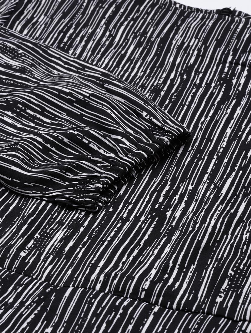 black abstract print full leg jumpsuit - 20382734 - Standard Image - 8